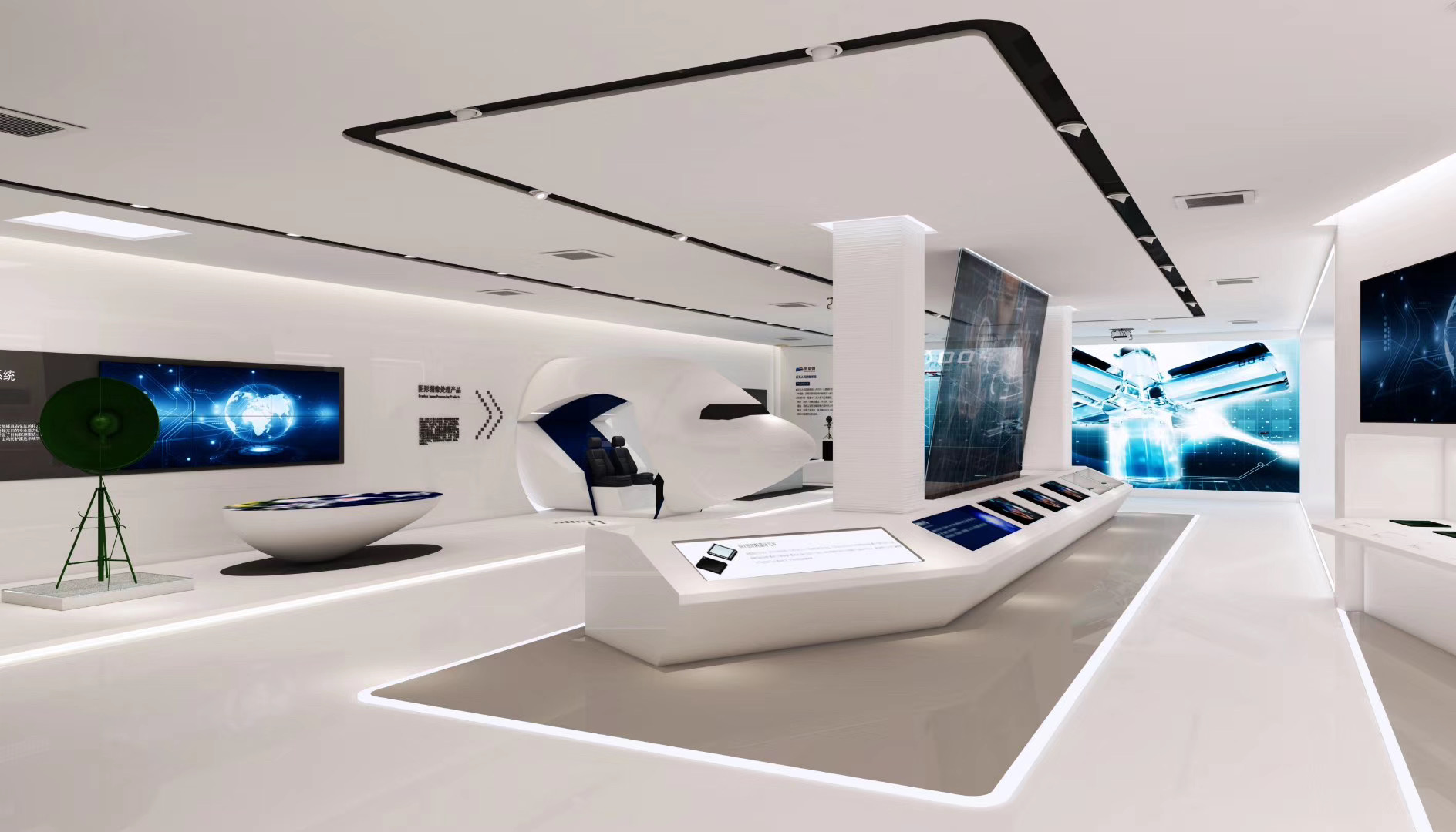 清遠(yuǎn)展廳設(shè)計(jì)公司裝修景嘉微企業(yè)展覽館